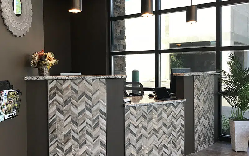 The front desk of Spring Haven Dental welcomes new patients to their Odessa dental office